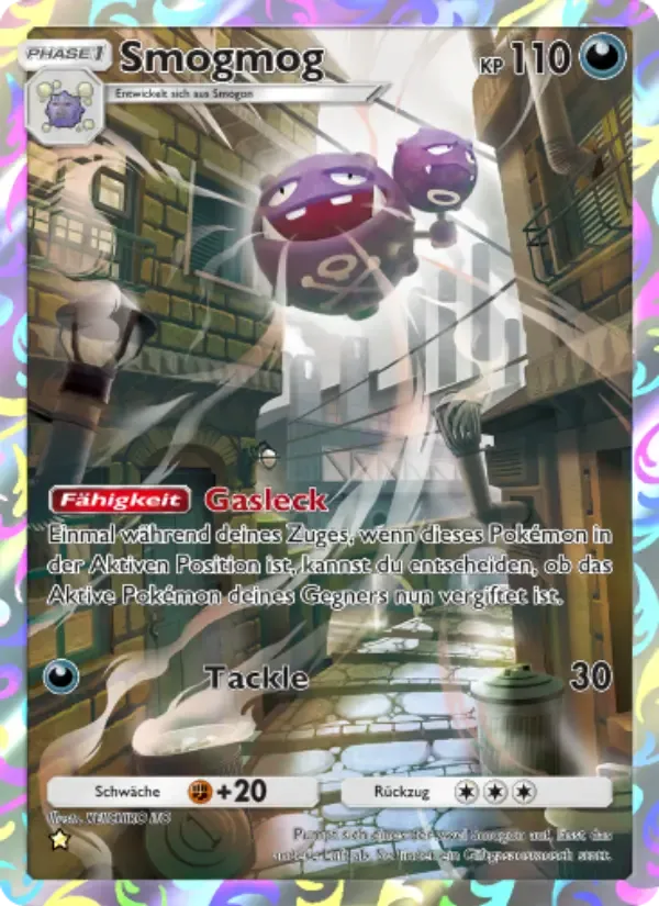 Weezing card in German