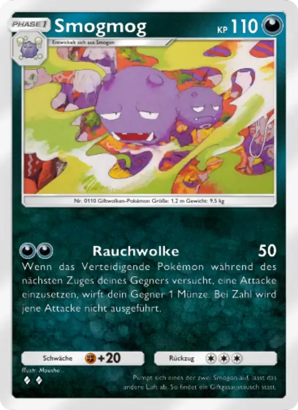 Weezing card in German