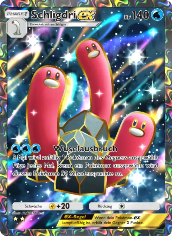Wugtrio ex card in German