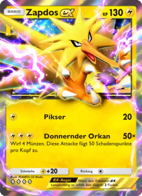 Zapdos ex card in German