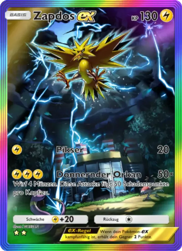 Zapdos ex card in German