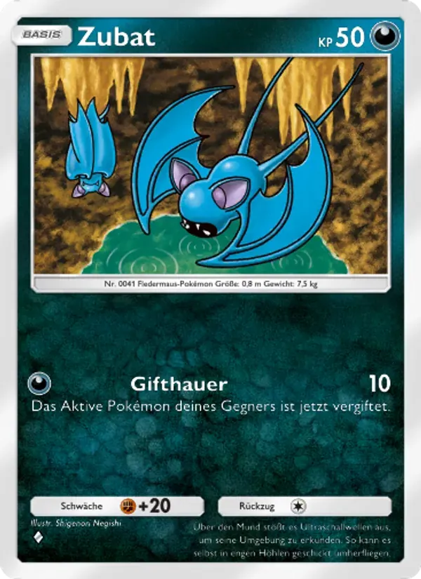 Zubat card in German