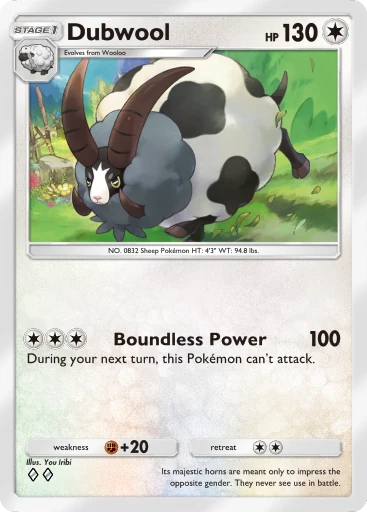 Dubwool (b1-212) card in Pokémon TCG Pocket
