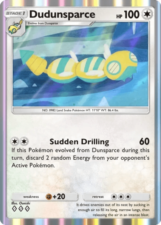 Dudunsparce card by Ounishi