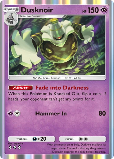 Dusknoir (b1-105) card in Pokémon TCG Pocket