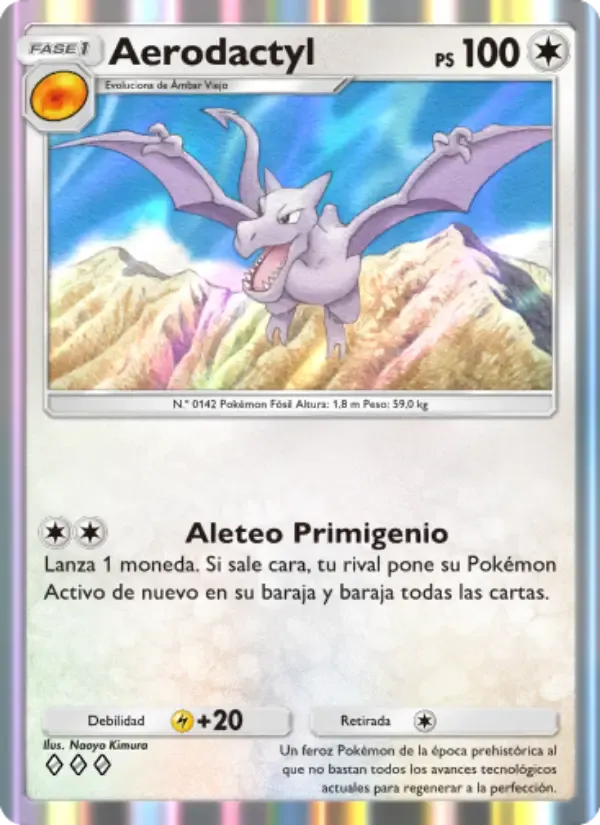 Aerodactyl card in Spanish