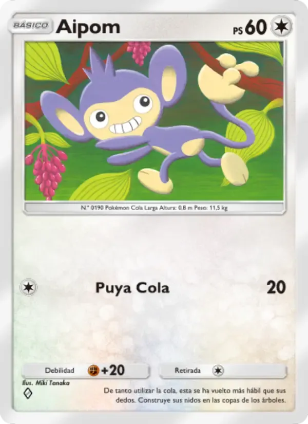 Aipom card in Spanish
