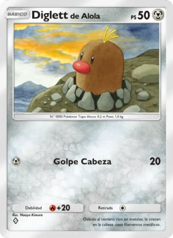 Alolan Diglett card in Spanish