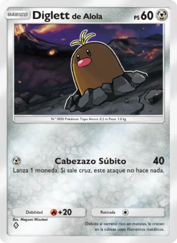 Alolan Diglett card in Spanish