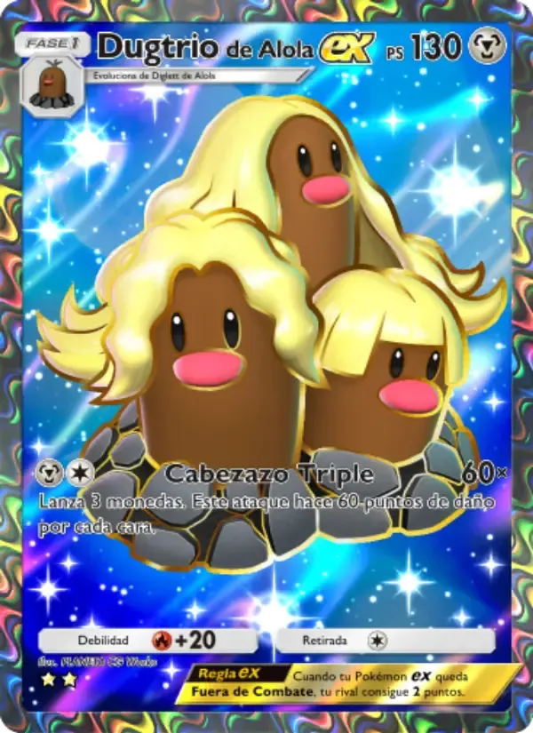 Carta de Alolan Dugtrio ex em Espanhol
