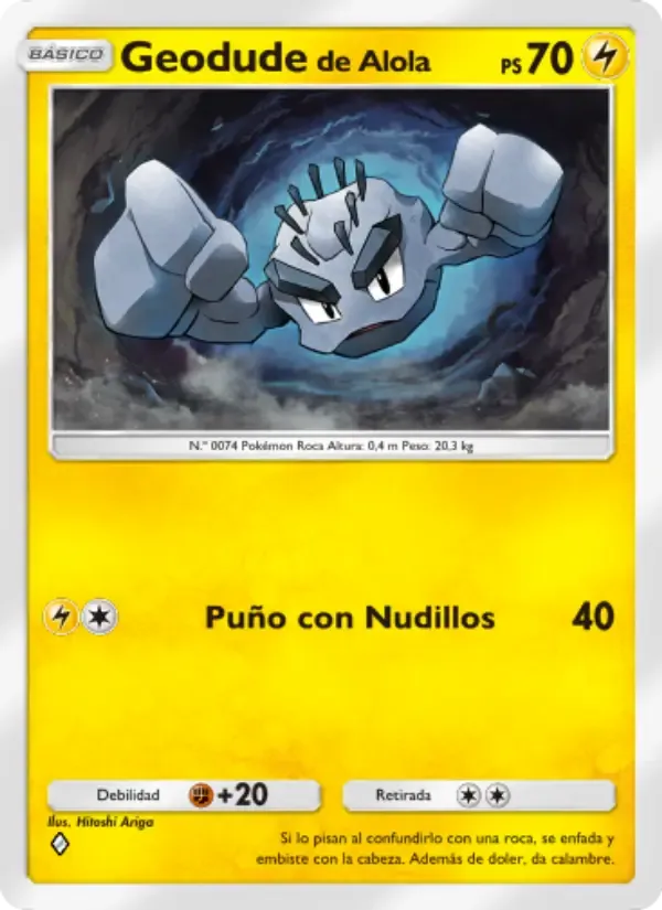 Carta de Alolan Geodude em Espanhol