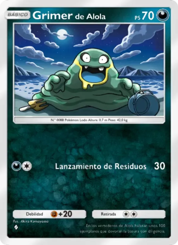 Alolan Grimer card in Spanish