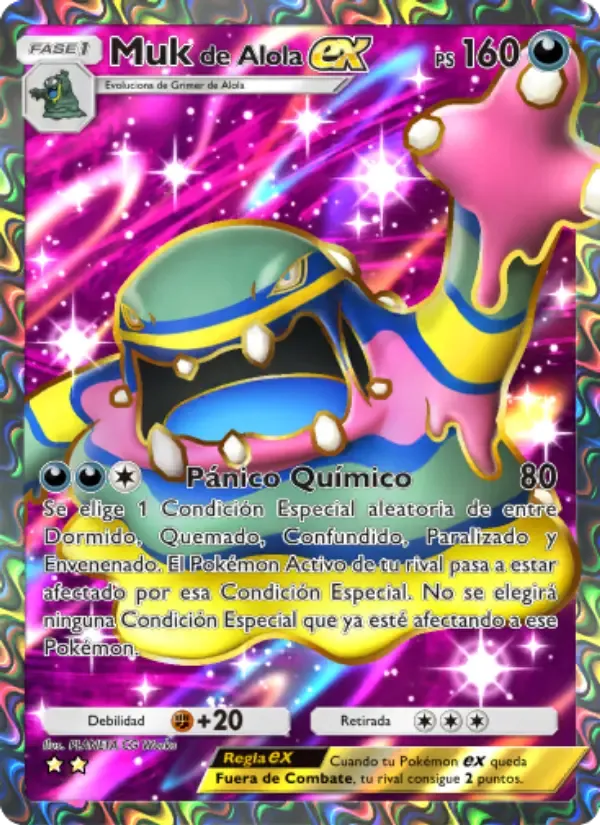 Alolan Muk ex card in Spanish