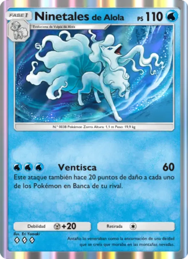 Alolan Ninetales card in Spanish