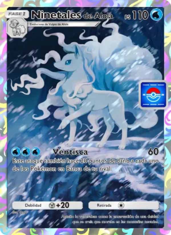Alolan Ninetales-kaart in Spaans