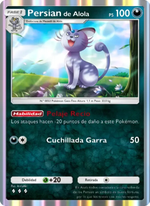 Alolan Persian card in Spanish