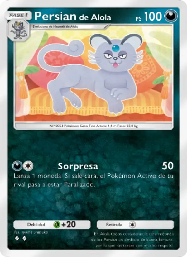 Alolan Persian card in Spanish