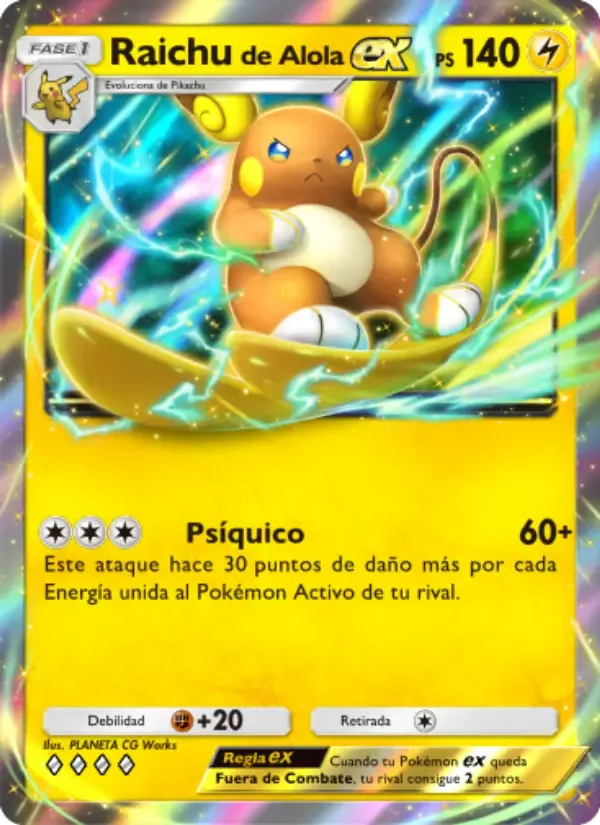 Alolan Raichu ex card in Spanish