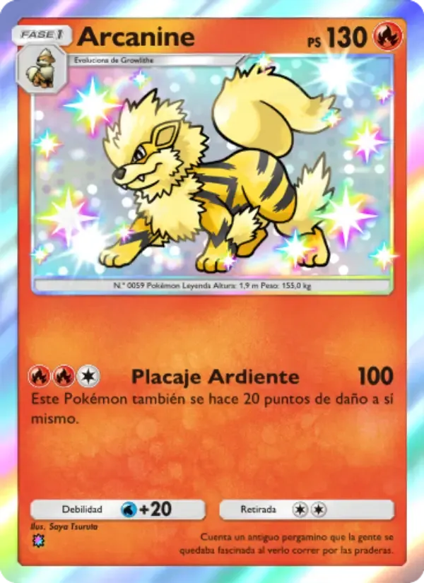 Arcanine card in Spanish