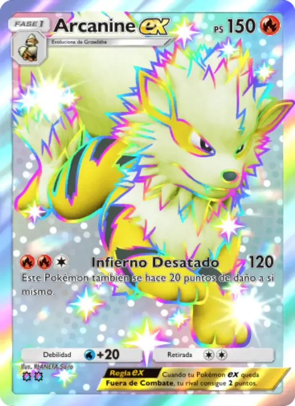 Arcanine ex card in Spanish