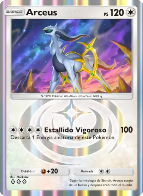 Arceus card in Spanish