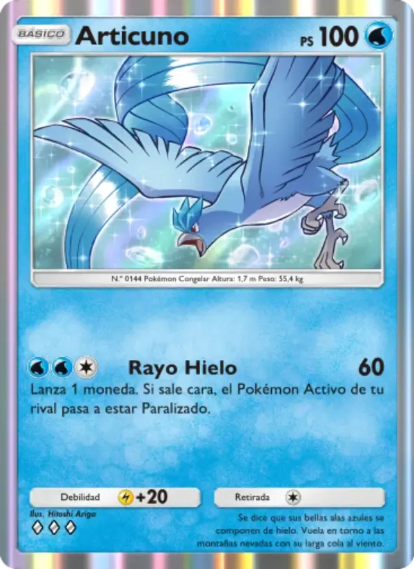 Articuno card in Spanish