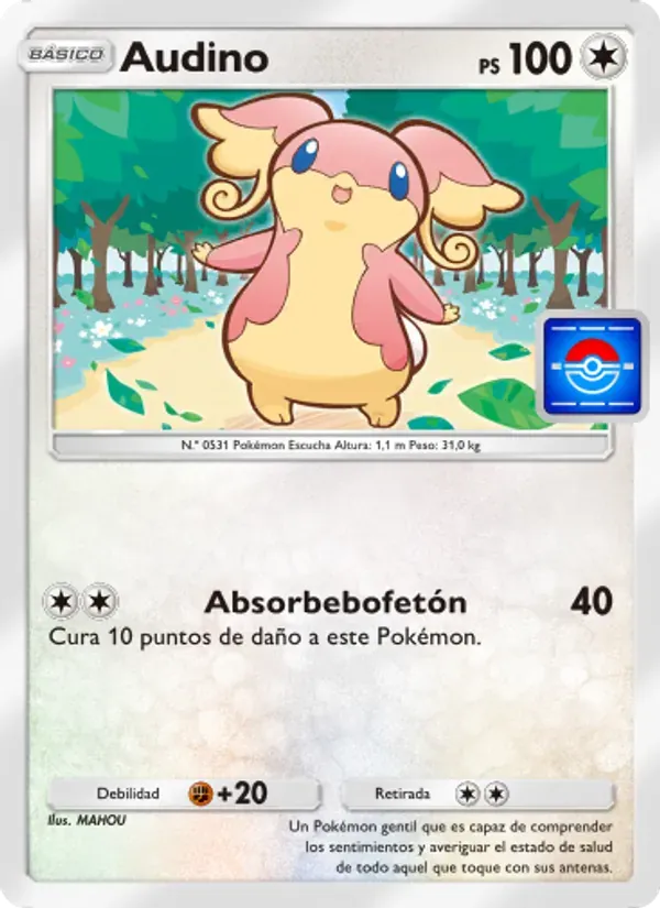 Audino card in Spanish