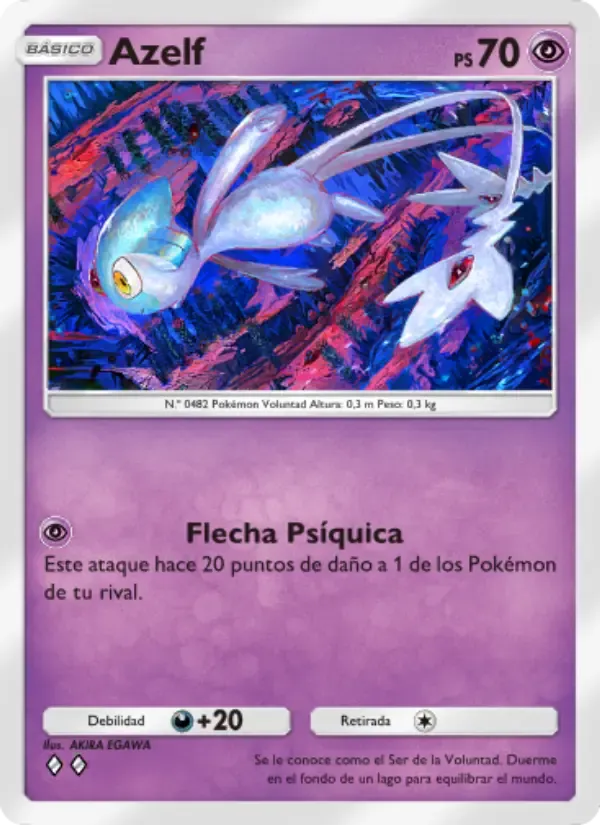 Azelf card in Spanish