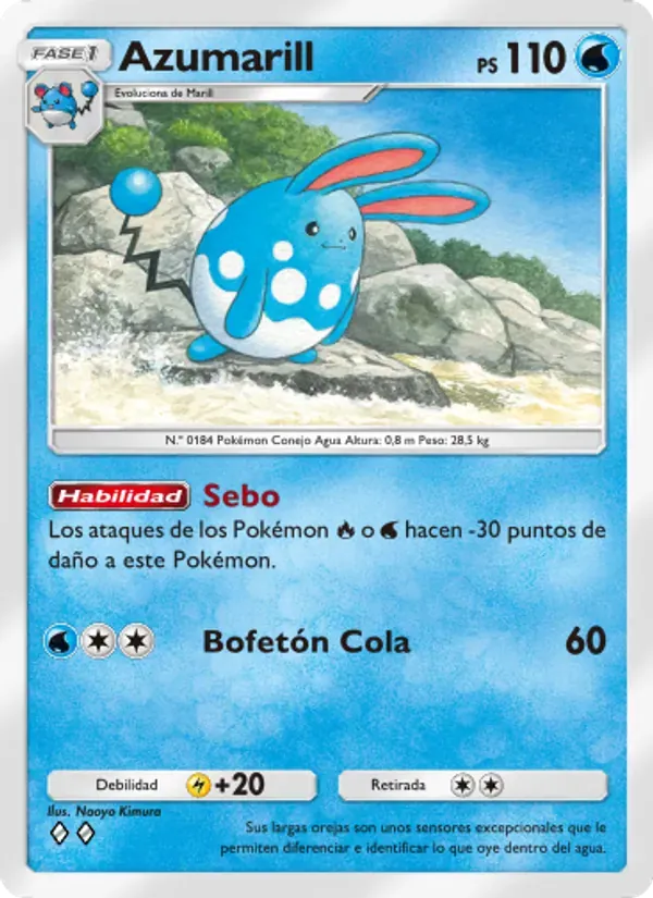 Azumarill card in Spanish
