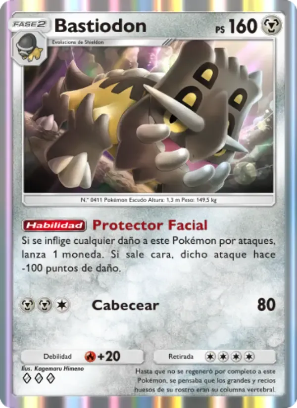 Bastiodon card in Spanish
