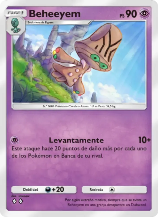 Beheeyem card in Spanish