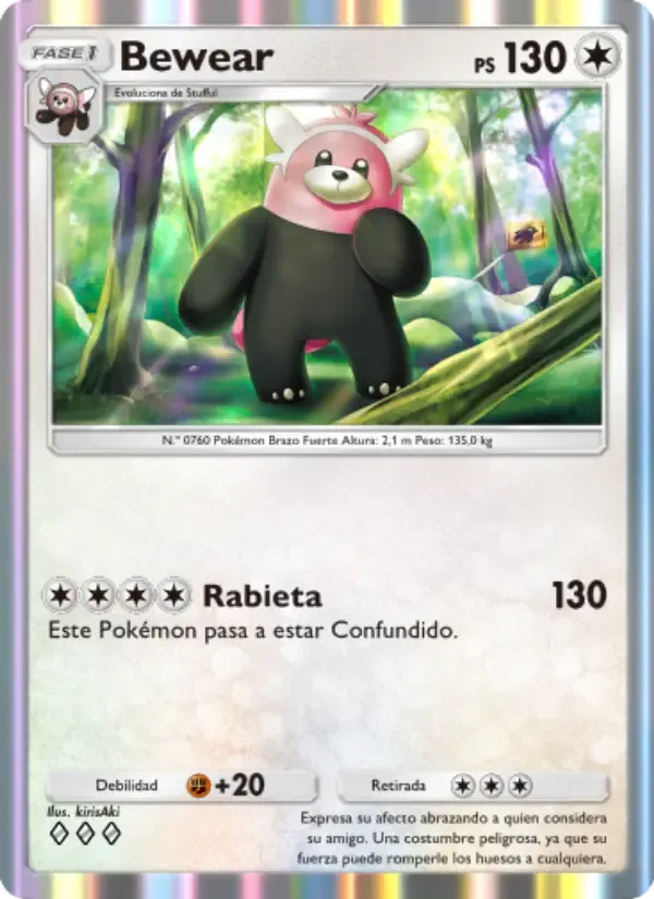Bewear card in Spanish