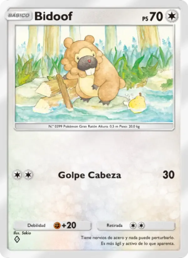 Bidoof card in Spanish