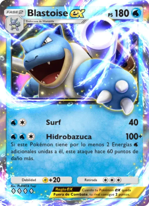 Blastoise ex card in Spanish
