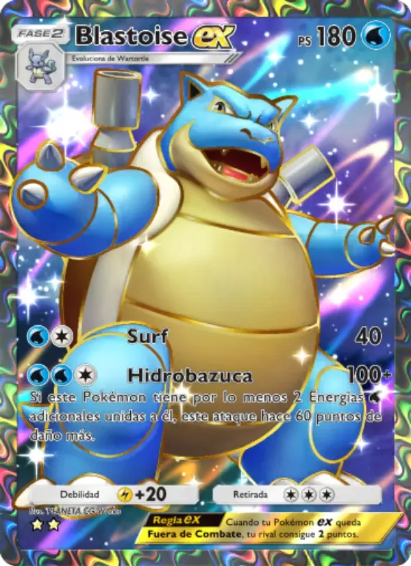 Blastoise ex card in Spanish