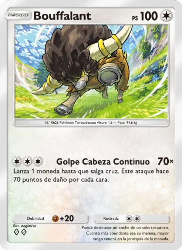 Bouffalant card in Spanish