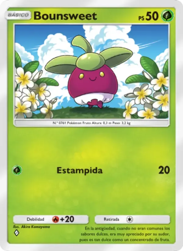 Bounsweet card in Spanish