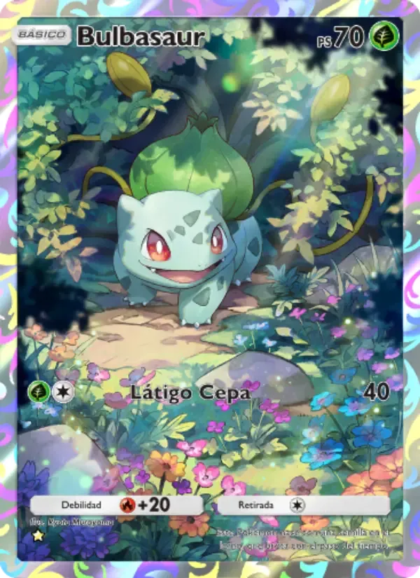 Bulbasaur card in Spanish