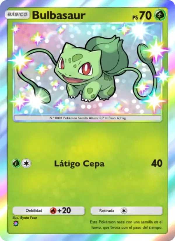 Bulbasaur card in Spanish