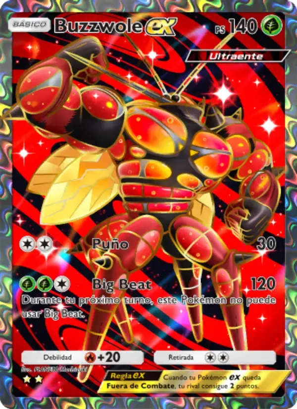 Buzzwole ex card in Spanish