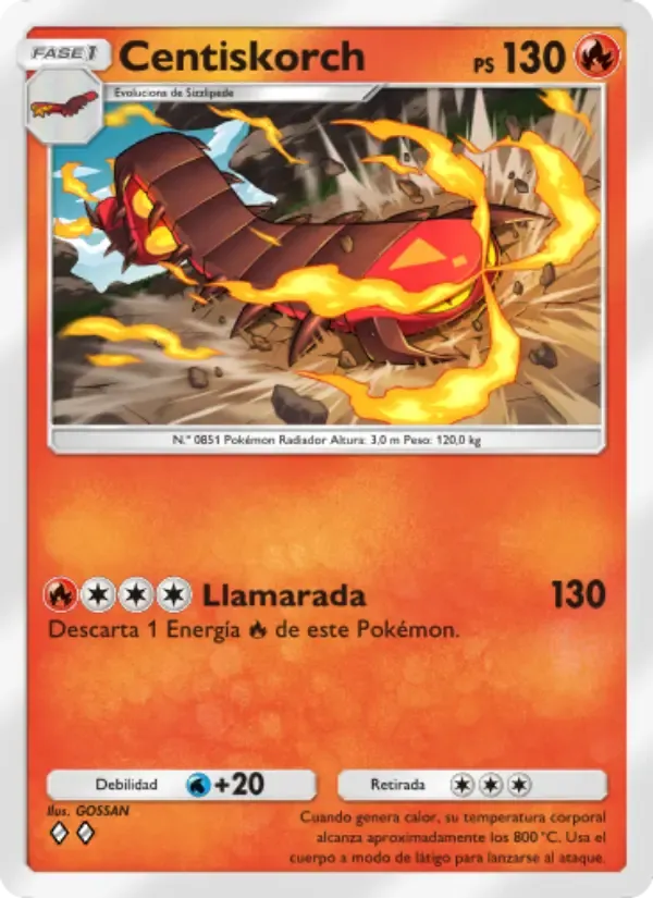 Centiskorch card in Spanish