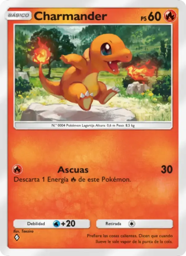 Carta di Charmander in Spagnolo