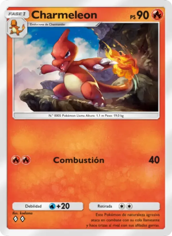 Charmeleon card in Spanish