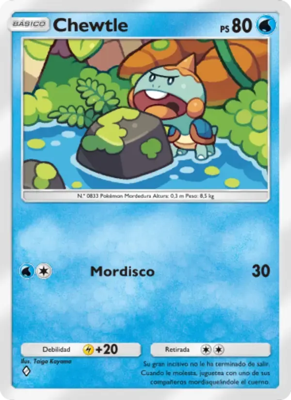 Chewtle card in Spanish