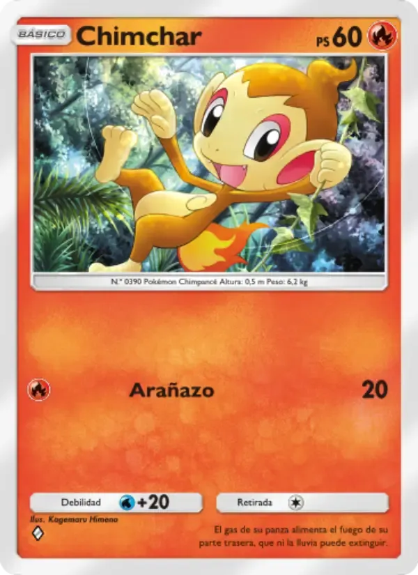 Chimchar card in Spanish