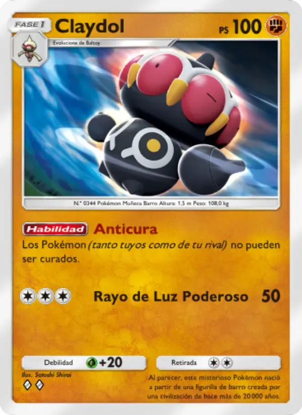 Claydol card in Spanish