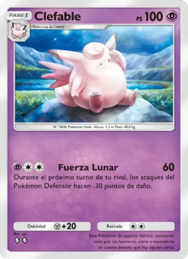 Clefable card in Spanish