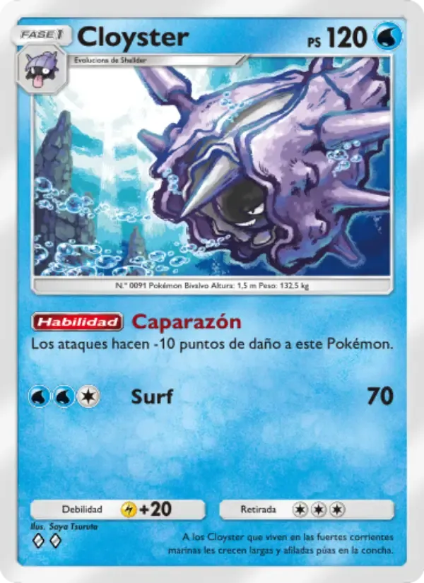 Cloyster card in Spanish