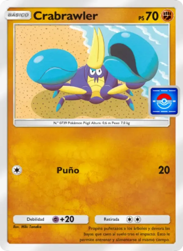 Crabrawler card in Spanish