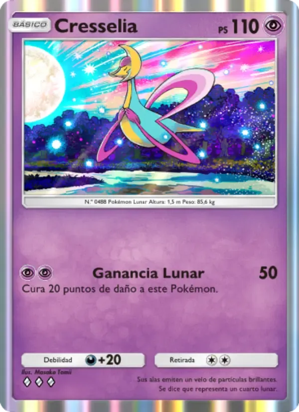 Cresselia card in Spanish